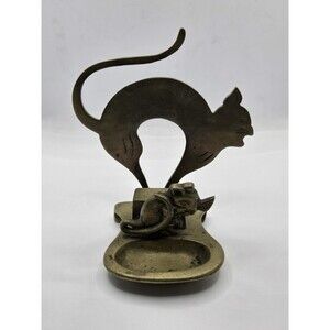 Brass Cat and Mouse Made in England